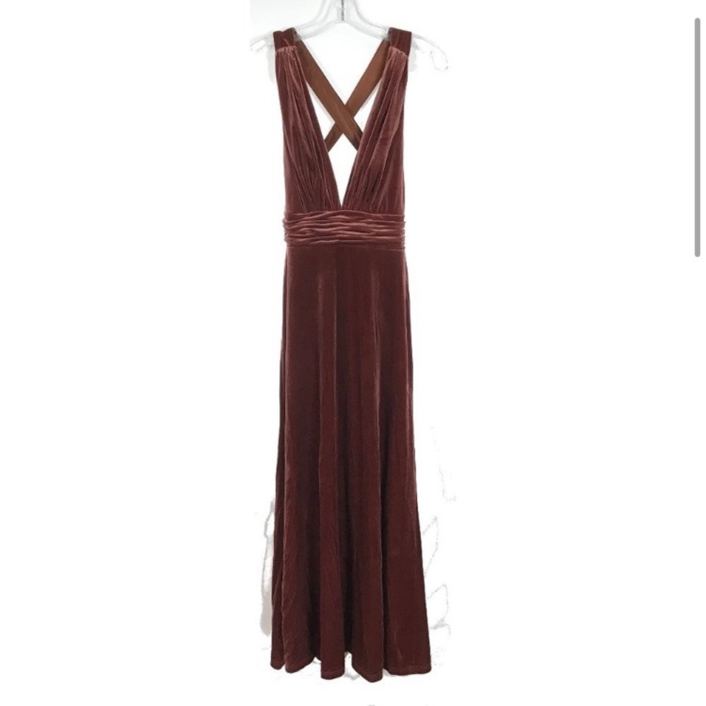 Revelry Velvet Dylan Maxi Bridesmaid Dress